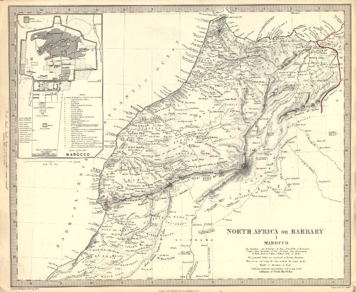 Africa N, sheet 1, Morocco etc. SDUK, c1833