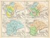 France in 511, 567, 628 & 714, Atlas Universel, 1877