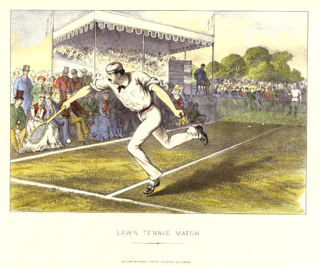Lawn Tennis Match, lithograph, 1890