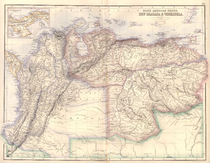 South America, New Grenada & Venezuela, 1858