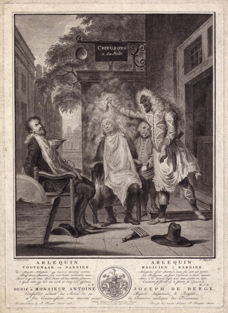 Surgeon/Barber, Dutch etching by Froost/Tanje, 1758