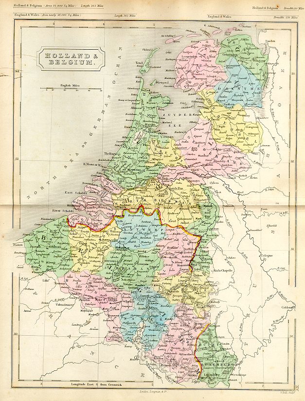 Holland & Belgium, Atlas of Modern Geography, 1853