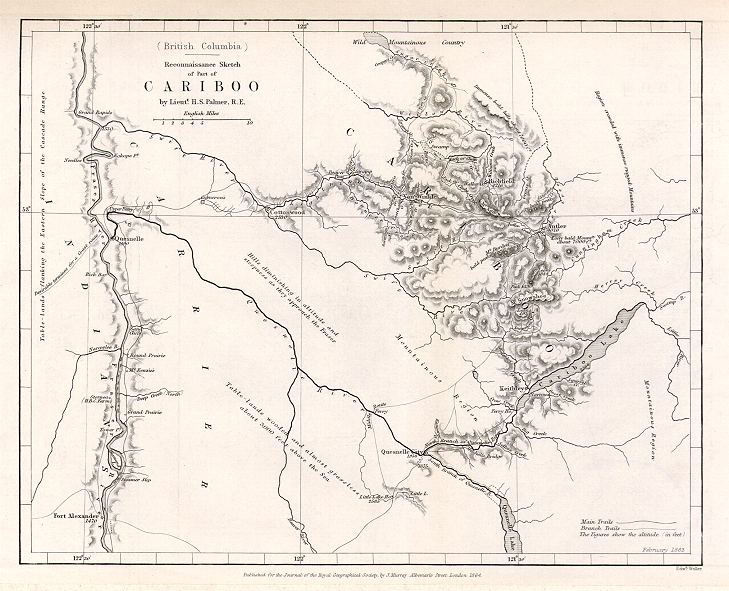 Canada, British Columbia, Cariboo area, RGS Journal, 1864