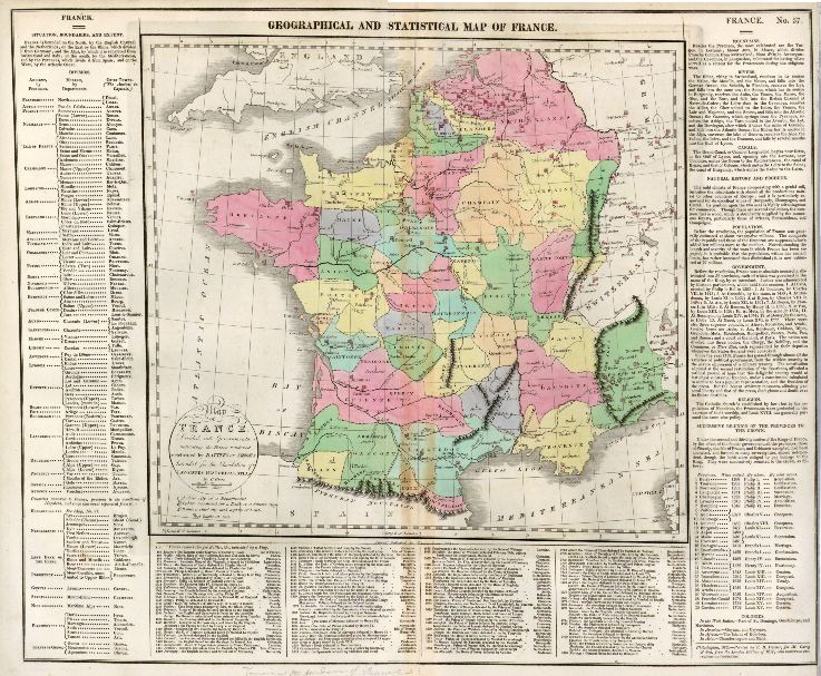 France, with Battles marked, Lavoisne 3rd edn, 1821