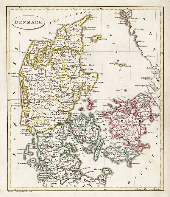 Denmark map, 1813