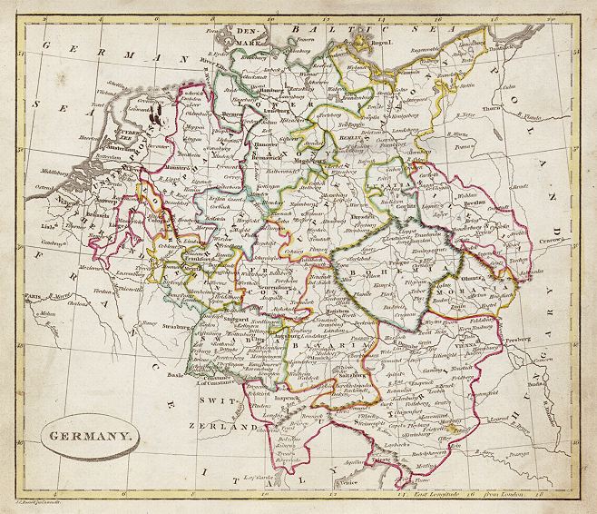 Germany, Ostells New General Atlas, 1813