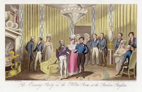 Evening Party at Brighton Pavillion, Cruickshank, 1825