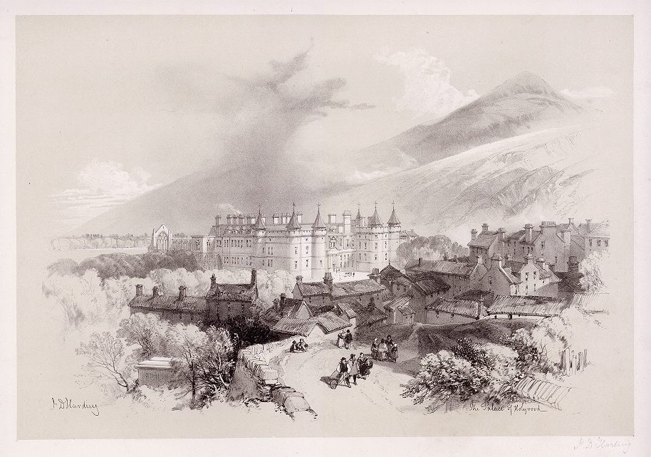 Scotland, Palace of Holyrood, large lithograph, 1854