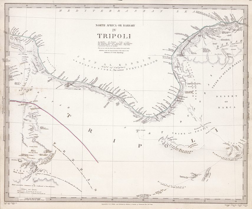 Africa, Tripoli, SDUK, 1844
