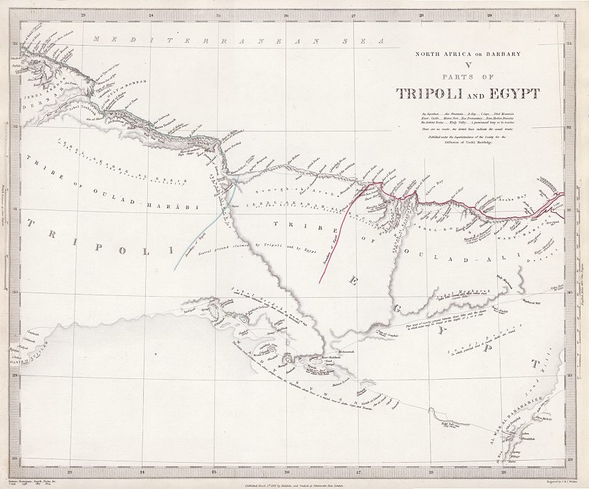 Africa, Tripoli & Egypt, SDUK, 1844