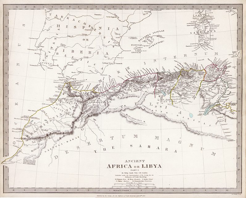 Africa, ancient Libya, SDUK, 1844