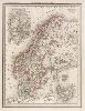 Scandinavia map, Dufour Atlas Classique & Universal, 1842