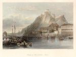 Germany, Fortress of Ehrenbreitstein on the Rhine, 1855