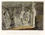 India, Ellora, Skeleton Group in Caves, 1832