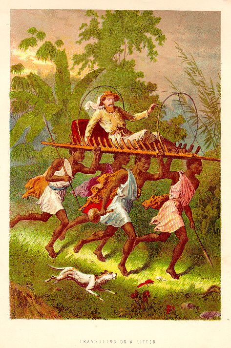 Africa, Travelling on a Litter, Stanley & Africa, 1890
