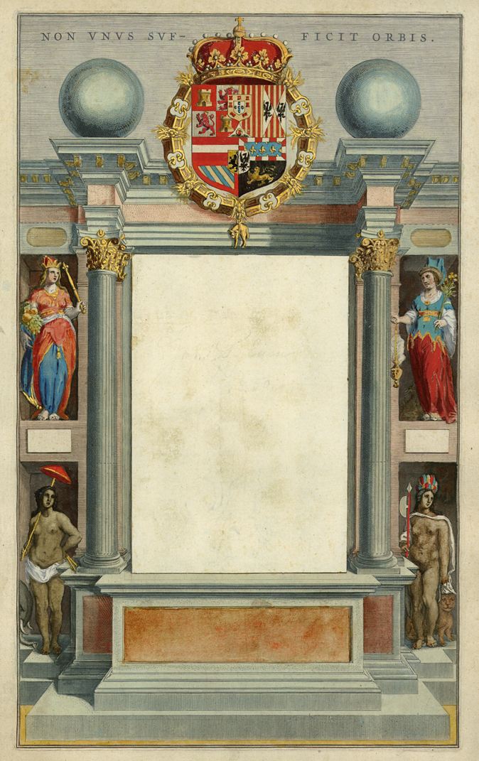 Atlas title page (Bleau), original colour, 1650