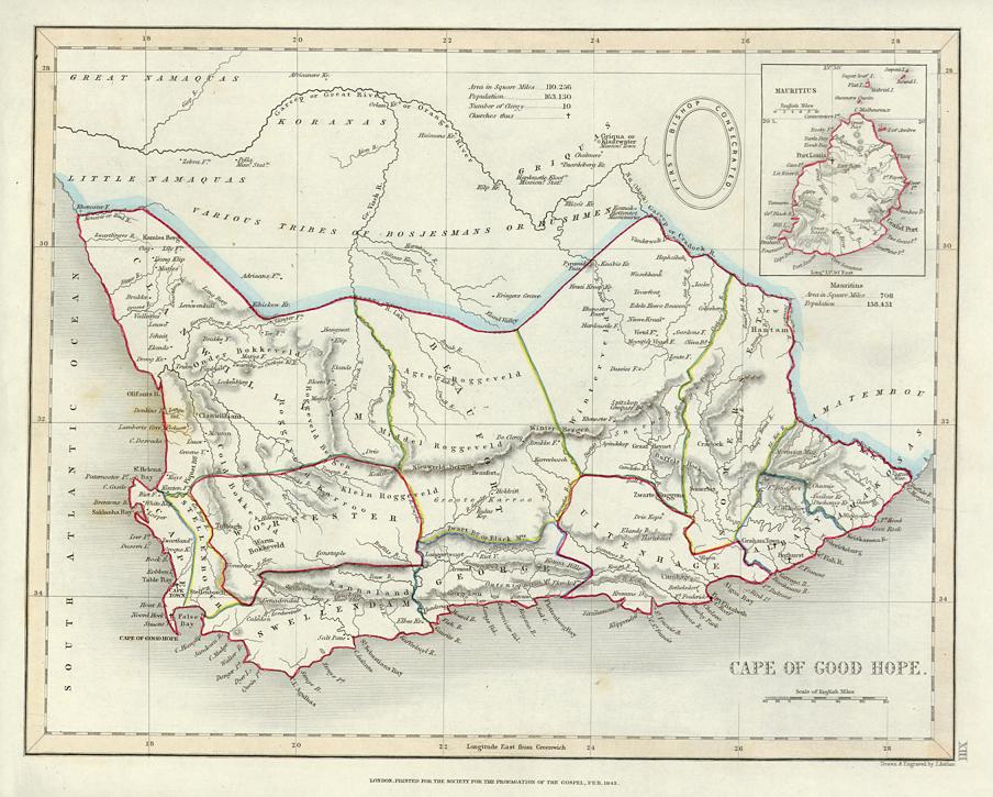 Africa, Cape of Good Hope Diocese, 1843