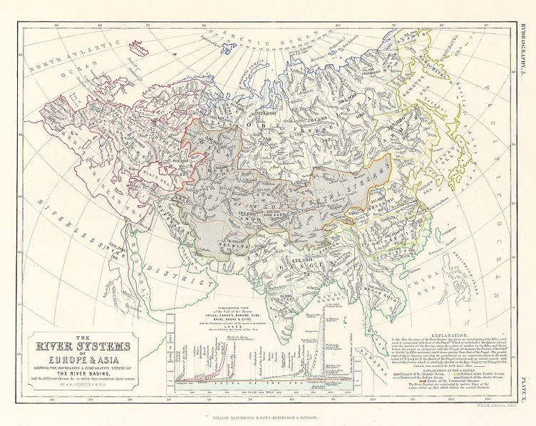 Europe & Asia River Systems, 1850