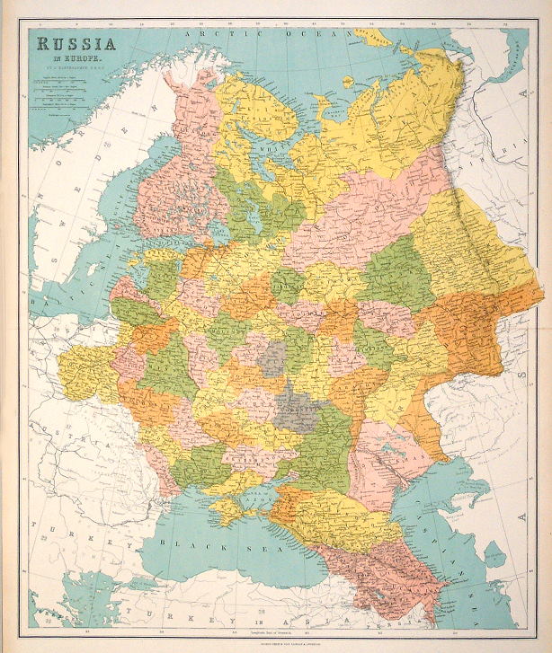 Russia in Europe, large map, 1867