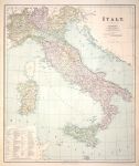 Italy, large map, 1867