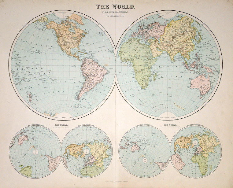 The World in Hemispheres, 1867