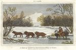 Russia, Man of Kamchatka travelling in Winter by sleigh, 1825