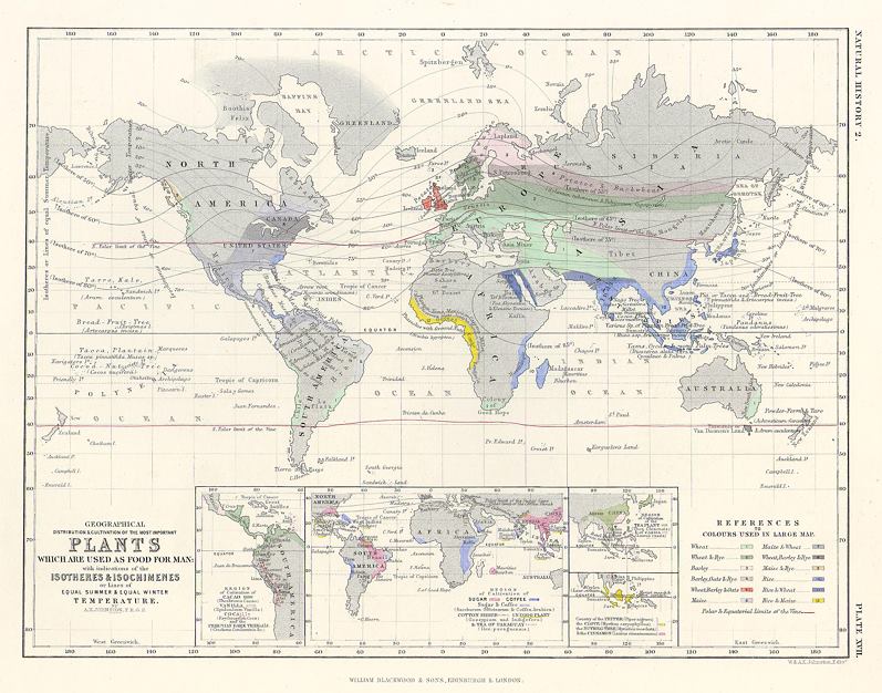 World distribution of Food Plants, 1850