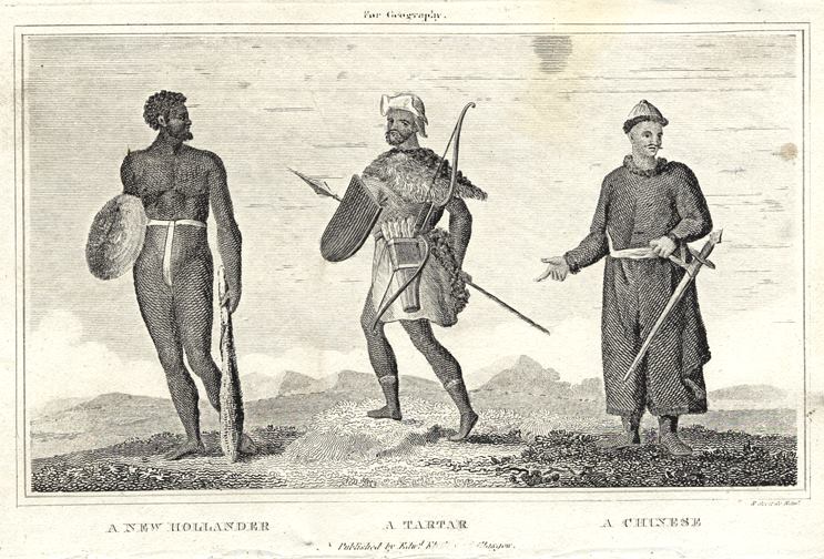 A Tartar, New Hollander (New Zealand) and Chinese, 1825