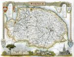 Norfolk, Moule map, 1850