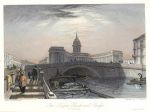 Russia, St.Petersburg, The Kazan Church and Bridge, 1836