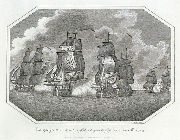 Defeat of a French Squadron off the Chesapeak in 1795, published 1808