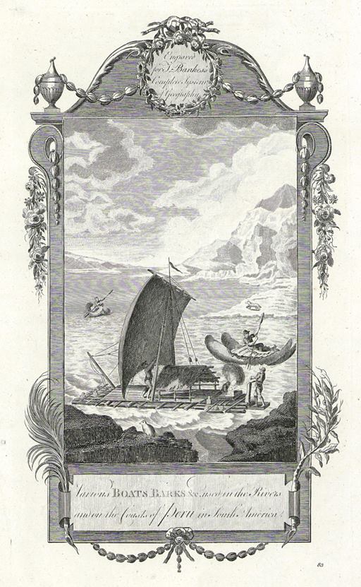 Peru, coastal boats, 1788
