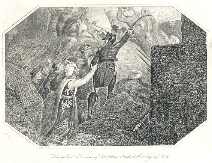 Sir Sydney Smith at the Seige of Acre in 1799, published 1808
