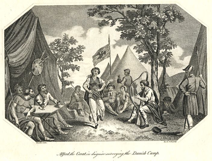 Alfred the Great spying in the Danish Camp, published 1808