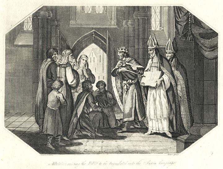 Athelstan ordering the Bible to be Translated into the Saxon language, published 1808