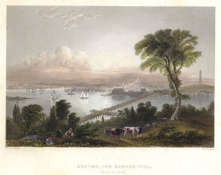 USA, Boston and Bunker Hill, 1850