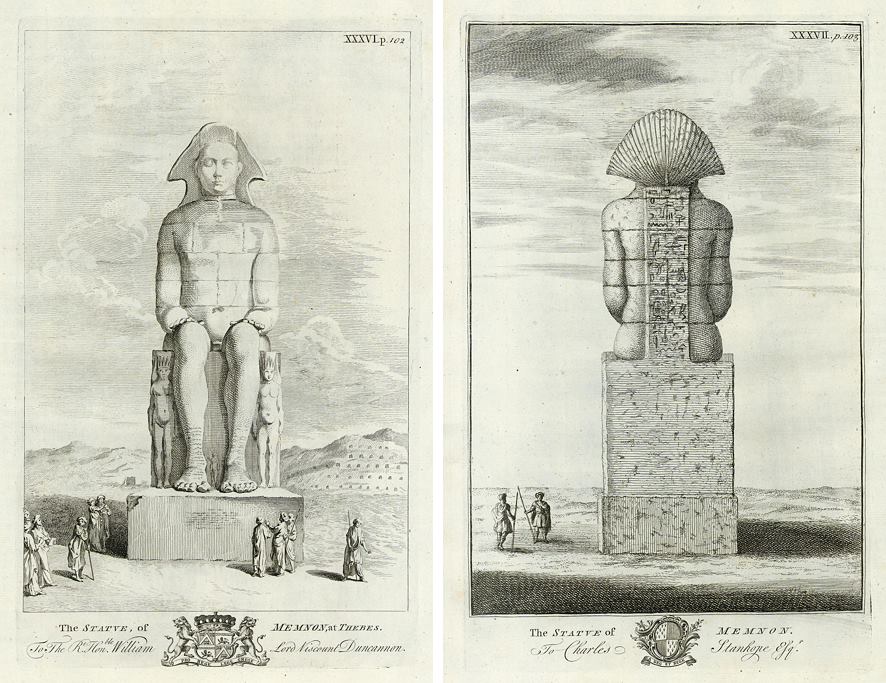 Egypt, Statue of Menmon at Thebes, 1740