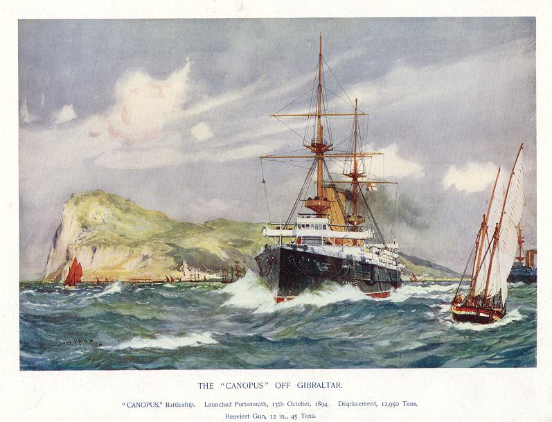 Naval, The Canopus off Gibraltar, 1901