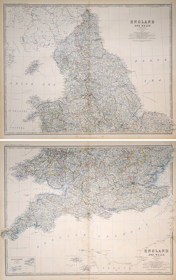 England & Wales, large map on 2 sheets, 1861