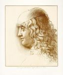 'Portrait of Andrea Salai', etching after Leonardo da Vinci, 1876