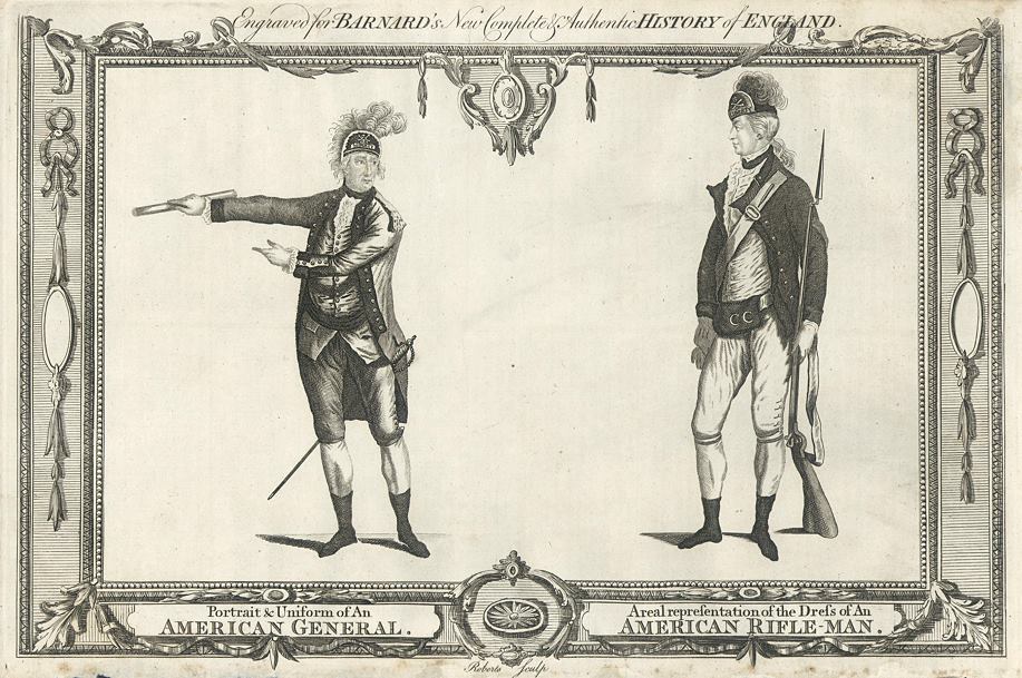 An American General and Rifle-Man, published 1783