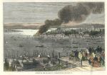 Turkey, Old Seraglio burning at Constantinople, 1863