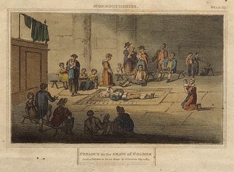 Monmouthshire, Penance on the Grave of Colmer, small aqua, 1805
