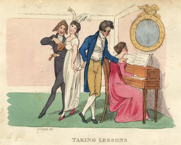 Taking Lessons, (Music), Richard Dagley caricature, 1821