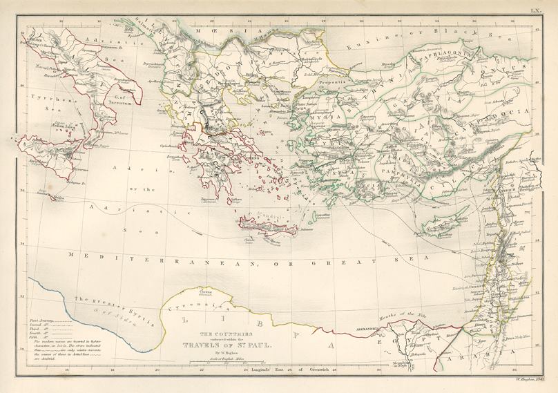 Eastern Mediterranean, St.Paul's Journey, 1846
