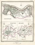 Surrey, Southwark, Guildford & Riegate town plans, 1835