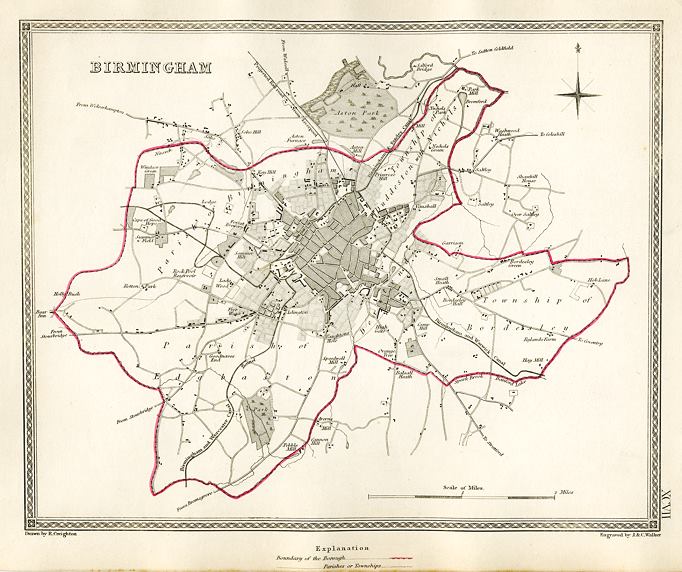 Birmingham town plan, 1835