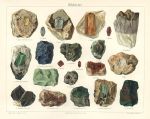 Minerals and gemstones, chromolithograph, 1907