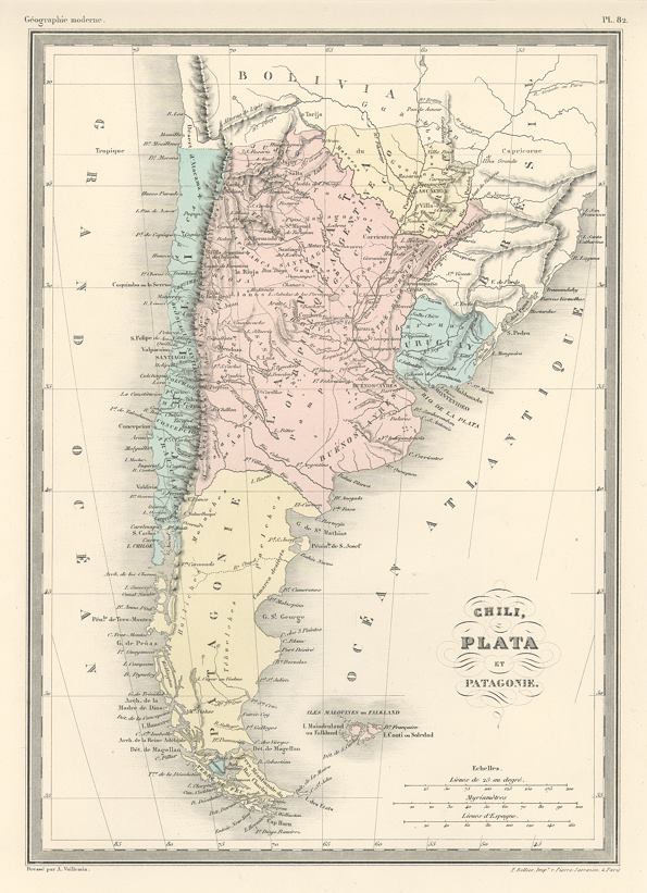 Chile, Argentina & Uraguay, 1860