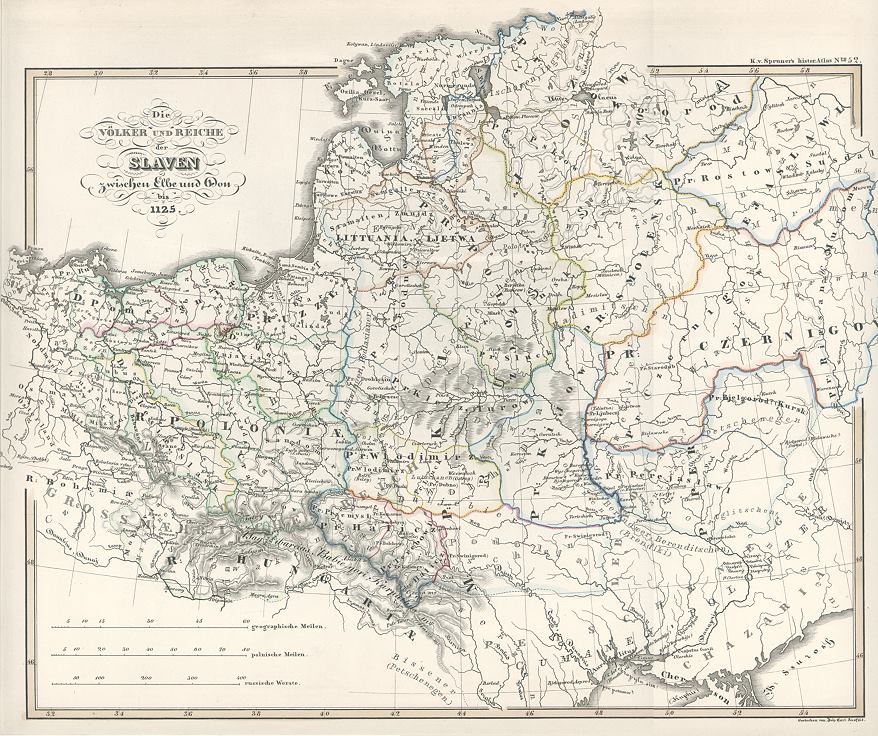 Poland & Lithuania up to 1125, published 1846